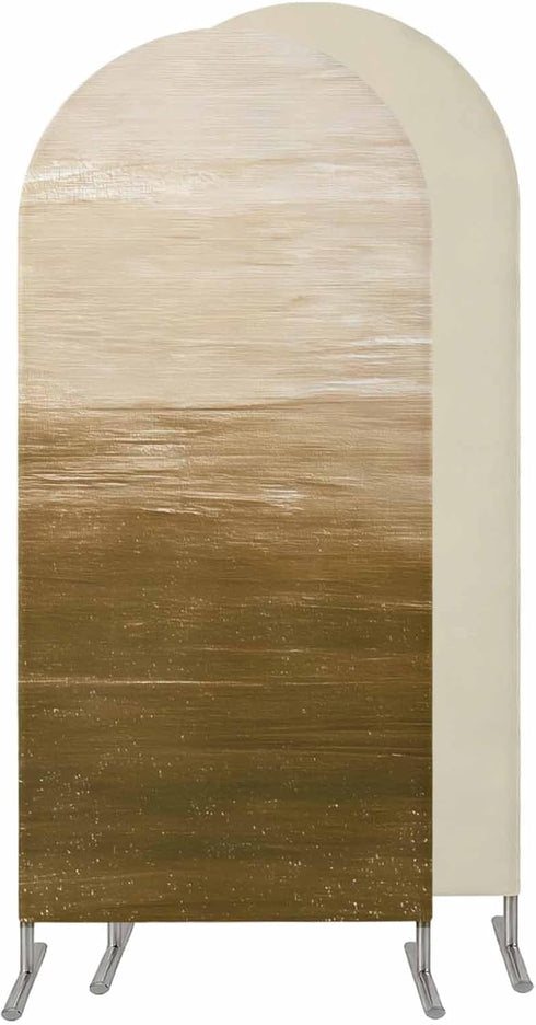 Jnbasdffb 6 Brown Ombre Wedding Arch Cover, Stretchy Spandex Arch Backdrop Stand Covers FT, Modern Abstract Art Ocean