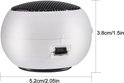 Mini Portable Speaker, Telescopic Design for Computer Smartphone MP3 Tablet, USB Powered, Lightweight, 2 Colors (White)