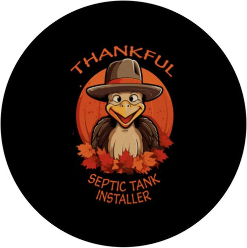 PopSockets Standard PopGrip - Septic Tank Installer Funny Thanksgiving Turkey & Fall