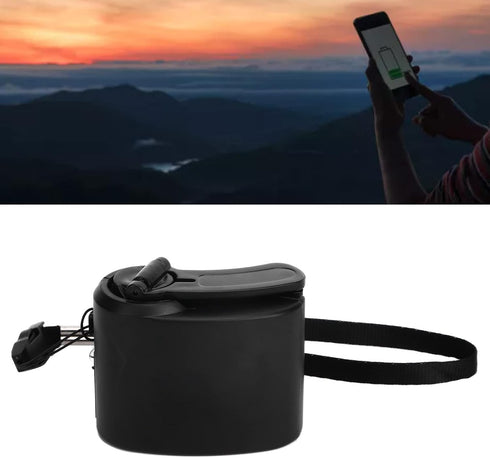Mini Manual Hand Crank Generator Phone Charger, 5V Output Portable Emergency Hand Power with LED Light, USB Charging