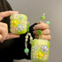 for AirPods Case with Cleaner Kit, Cute 3D Curly Wave Frame Flowers Design Preppy Fashion with Keychain, Soft TPU