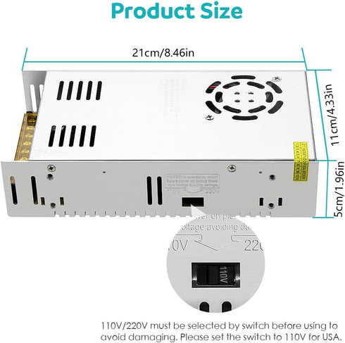 Aclorol 5V 70A 350W 110V 220V 5V 70amp 5V WS2812B WS2813 Power Supply / AC to DC Universal Transformer Switching Driver