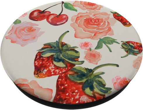 Coquette Aesthetic Strawberry Rose Cherry Grandmillennial PopSockets Standard PopGrip