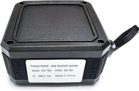 Solar Speaker Portable IPX6 Waterproof Bluetooth Speaker with 15 Hours Playtime, Rich Stereo Bass for Home and Outdoor