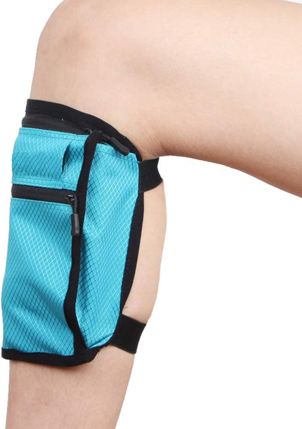 Non-Slip Band Smartphone Holder for Equestrian Riders, All Purpose Sport Bag Leg Pouch, Blue