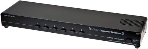 Monoprice 6-Channel Speaker Selector - Black with Impedance Matching Protection, Up to 140W Per Channel