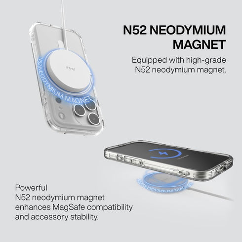 PLES 17, Case LEPI Air Layer Magnetic Case, Compatible with iPhone MagSafe, Clear, Military Grade Shockproof