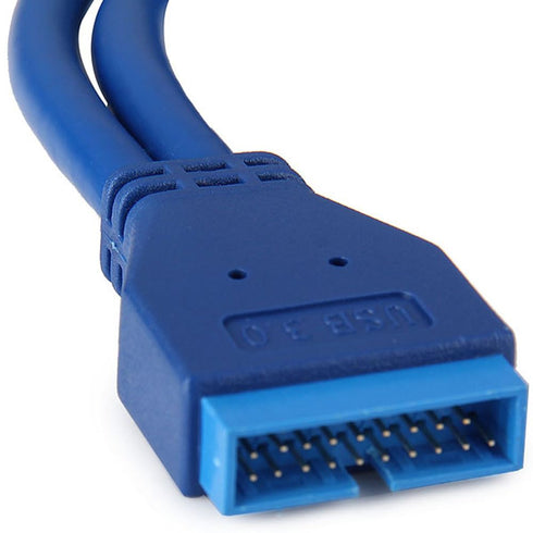 JSER Dual Port USB 3.0 A Male to 20 Pin Male Motherboard Extension Cable Adapter, 5Gbps