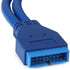 JSER Dual Port USB 3.0 A Male to 20 Pin Male Motherboard Extension Cable Adapter, 5Gbps