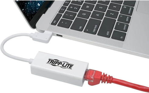 Tripp Lite Right Angle USB C to Ethernet Adapter, Thunderbolt 3 to Gigabit Ethernet Adapter, USB 3.1 Gen 1