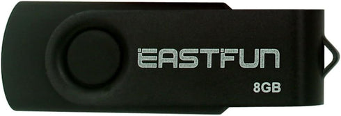 EASTFUN 5 Pack 8GB 2.0 USB Flash Drive USB Flash Memory Stick Fold Storage Thumb Stick Pen (Five Mixed Colors: Black