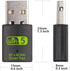 USB WiFi Adapter, 600Mbps USB WiFi Bluetooth Adapter with USB to USB C Adapter, Dual Band 5G/2.4G Wireless Network