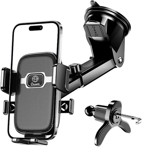 Osswe [2026 Upgraded 3-in-1 Car Phone Mount - 100lbs Suction Force & Metal