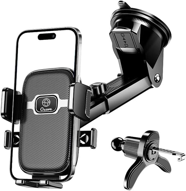 Osswe [2026 Upgraded 3-in-1 Car Phone Mount - 100lbs Suction Force & Metal