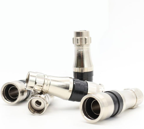 (5PACK) F Type RG11 Cable Adapter Compression Coax Connectors with Push-up Pin for RG11 Wire