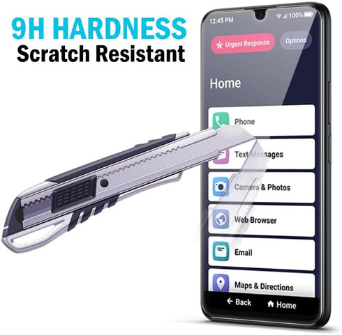 Nakedcellphone 2x Tempered Glass for Jitterbug Smart4 / TCL 40XL, 9H Hard Clear Screen Protector Guard