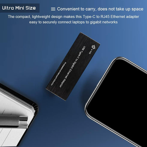 USB 3.0 to Gigabit Ethernet NIC Network Adapter, 10/100/1000Mbps Type-C to RJ45 LAN Card