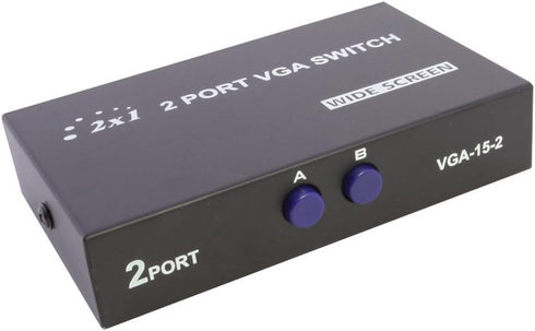 2 Port VGA SVGA Monitor Sharing Switch Box, 2 in 1 Out for LCD PC TV Monitor