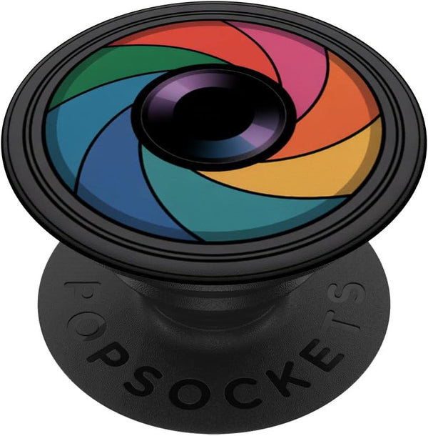 Creative Rainbow Aperture Photography Lens Colorful Camera Lens Aperture Photography PopSockets Adhesive PopGrip