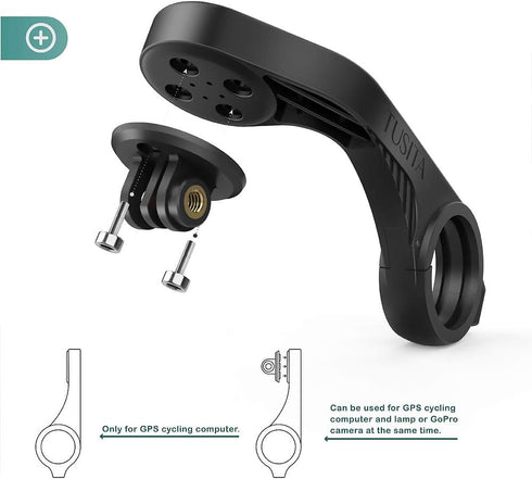 TUSITA Out Front Mount Compatible with Garmin Edge GPS Bike Computer, XOSS G/G+, iGPSPORT - Cycling Handlebar 25.4mm 31.8m