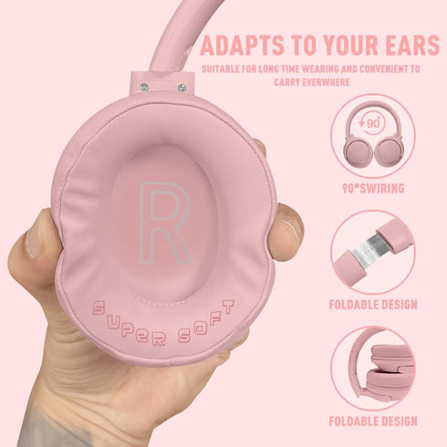 Over Ear Bluetooth Headphones 68H Playtime, 6 EQ Wireless Headset with Microphone, HiFi Stereo, Lightweight Deep Bass