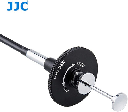 Fotasy TCR-70BK 70cm Bulb-Lock JJC Black Threaded Cable Release, Mechanical Shutter Release Cable, Mechanical Cable