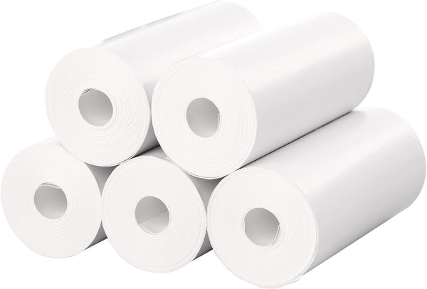 Mafiti 5 Rolls Kids Instant Camera Refill Print Paper for K27/Q5 Instant Print Cameras, 2.2 x 1 Inch, White