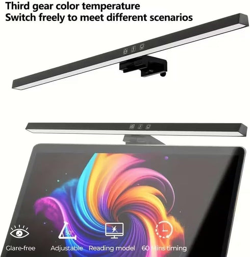 HDView Dimming Monitor Light Bar, Computer Monitor Lamp, No Glare Eye-Care LED Screen Bar, Touch Control USB Reading