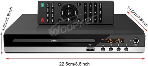 X W EI UNION 128G Home DVD Player TV CD Player Compact DVD Player Supports NTSC/PAL System with RCA Stable Outputs/USB