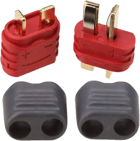 10 Pairs Anti-Slip Amass Deans T Plug Male Female Connector Adapter with Sheath Housing