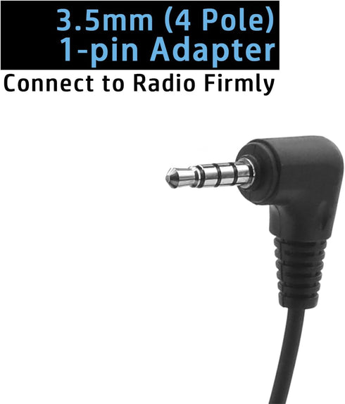 Earpiece Headset for Yaesu Vertex Standard Radio FT-2D FT-3DR FT-60R FT-70D, Covert Air Tube PTT Mic