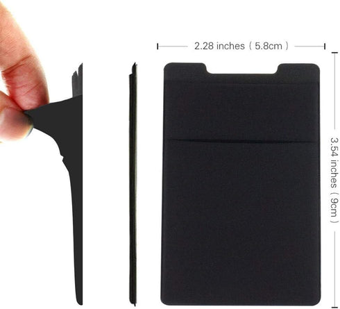 Cell Phone Stick on Wallet, Credit Card & Business Card Holder (3 Packs) Compatible with iPhone, Android, Most