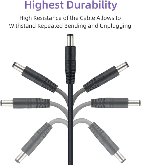 Sqlszt 60 12V 2.1mm 5.5mm DC feet Power Adapter Extension Cable x Compatible with DC Adapter Cord Fit for CCTV Security