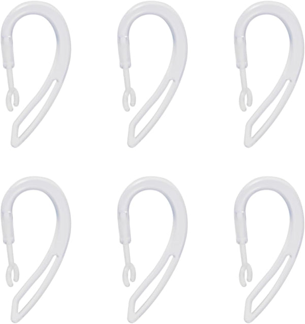 Replacement Ear Hooks for Bluetooth Headset, Universal Two Way Radio Earpiece, Small Clamp Ear Loop Clips, Clear, 6Pcs