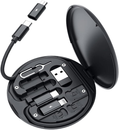 Yesimla USB C Adapter OTG Cable Kit: Multi Charging, USB C to iOS/Type C/Micro/USB A, Data Transfer, Card Slot, Phone