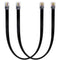 RJ12 Cable Short 1 Foot, 6P6C Connector Landline Phone Wire, Black, 2 Pack for In-Wall and Out-Wall Use