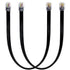 RJ12 Cable Short 1 Foot, 6P6C Connector Landline Phone Wire, Black, 2 Pack for In-Wall and Out-Wall Use
