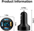 Car Charger 66W Super Fast Charging - USB 2.4A & QC 3.0 (Voltmeter & LED Lights) Universal Quick Charge for 12-24V Car