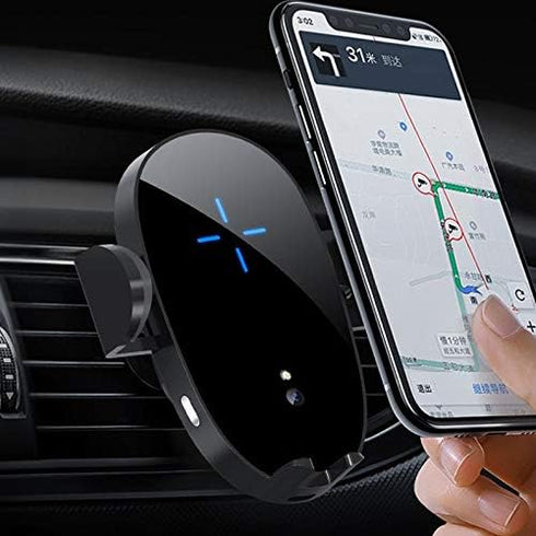BoxWave Car Charger for LG V60 ThinQ 5G, Wireless Charging Auto Mount, Qi Car Charger Stand, Black