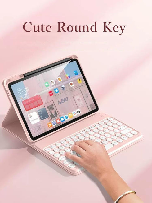 Keyboard Case for iPad 9th 8th 7th Generation 10.2 inch, iPad Air 10.5-inch, Detachable Candy Color Keyboard Cover,