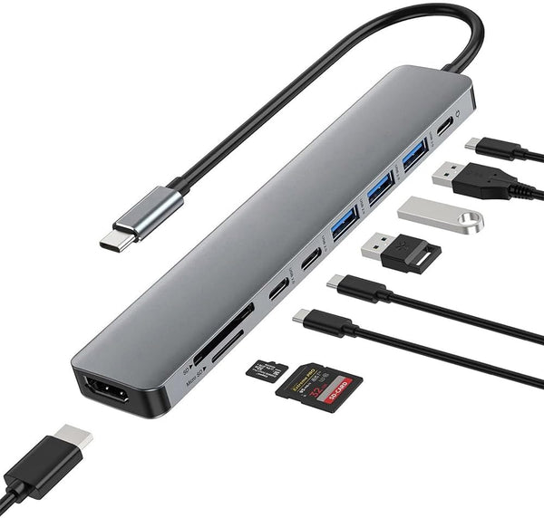 MVBOONE 9 in 1 USB C Hub, Multiport USB C Adapter with 4K