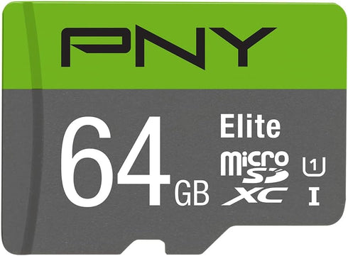 PNY 64GB Elite Class 10 U1 microSDXC Flash Memory Card - 100MB/s, Full HD, UHS-I (Pack of 1)