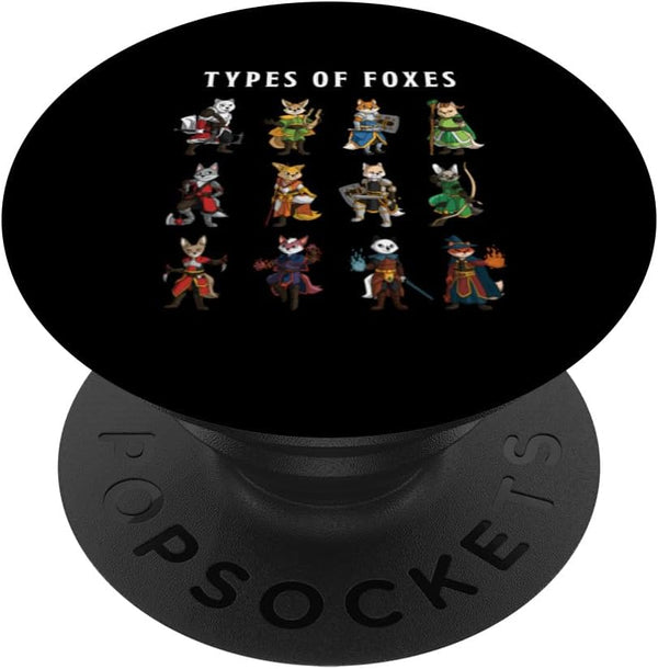 Types of Foxes Fantasy RPG Roleplaying PopSockets Standard PopGrip for Fox Lovers