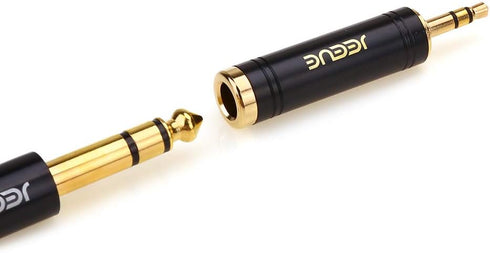 Pure Copper 3.5mm Male to 1/4" Female Headphones Adapter - Black, 1/8" to 1/4" Jack for Superior Sound Quality.