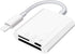 SD Card Reader for iPhone iPad, Micro SD Card Reader, Plug and Play Adapter for Simultaneous Charging and Reading