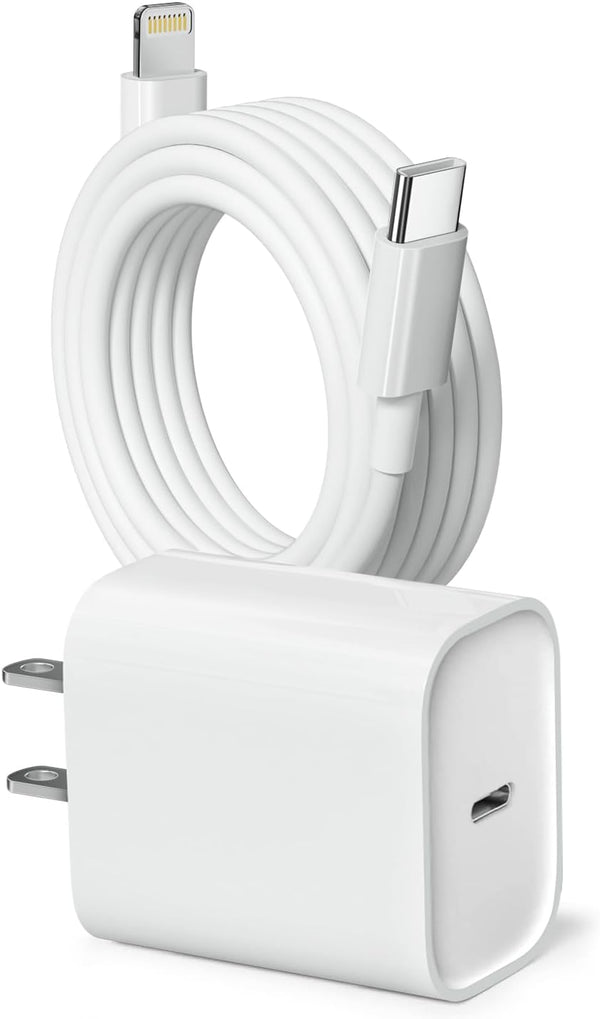 20W PD USB C Wall Fast Charging Adapter with 6FT Type C to Lightning Cable