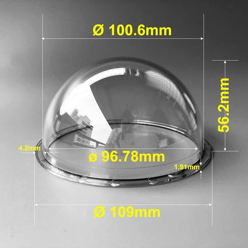 4 Inch Indoor Outdoor CCTV Replacement Acrylic Clear Cover Surveillance Cameras Security Dome Protector Housing Transparent Case, 109x56.2