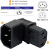 JSER IEC Male C14 to Right Angled 90 Degree IEC Female C13 Power Extension Adapter, 220V 10A Max