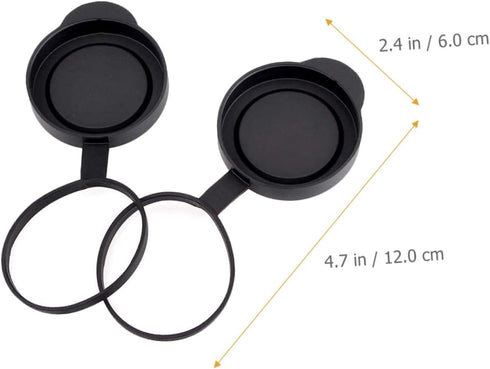 Objective Lens Caps 1 Set Eyepiece Cover Protection for Binocular Lens Caps, Protective for Binoculars Black Rubber