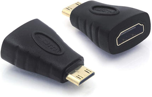 VCE 2-Pack HDMI Adapter, Mini HDMI to HDMI, 4K Support, Gold Plated, Compatible with Raspberry Pi, Camera, DSLR
